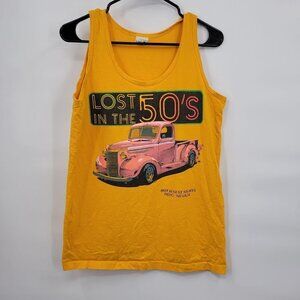 Bugie Lost in the 50's Muscle Tee Vintage Car Top Crewneck Medium Mens Yellow